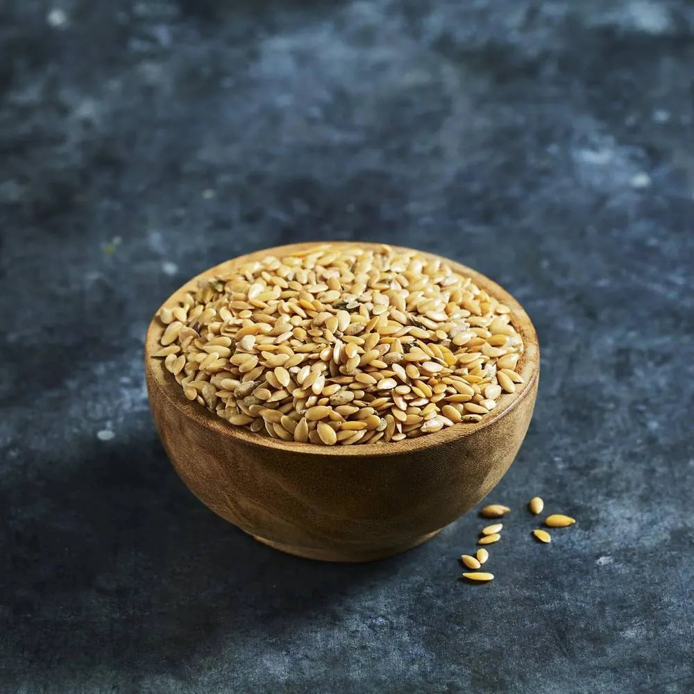 Organic golden linseed flaxseed for sprouting and culinary use