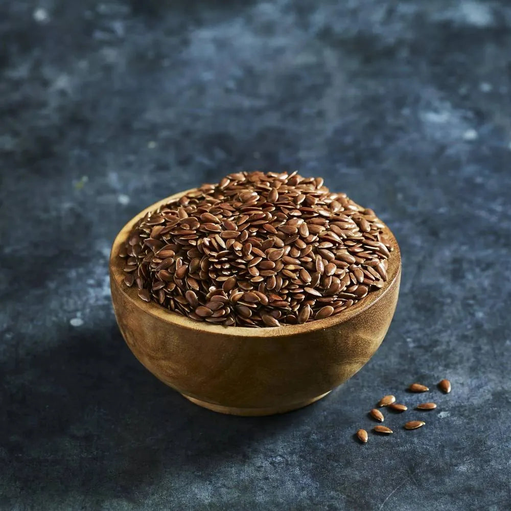 Organic brown linseed flaxseed for sprouting and culinary use
