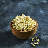 Fresh buckwheat sprouts with tender green leaves