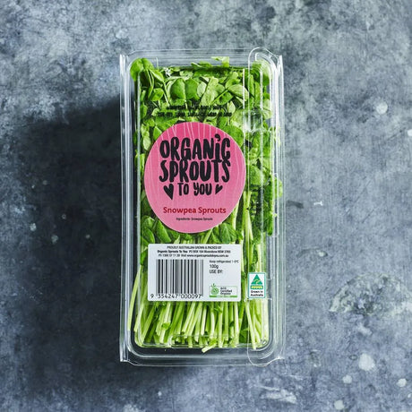 Fresh pea shoots packed and ready to use